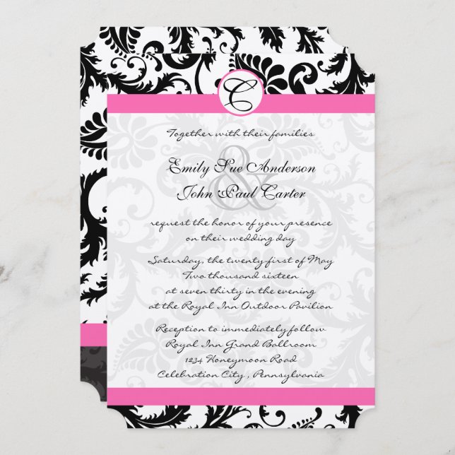 Convite Trilha Rosa Física, Negra e Branca, (Frente/Verso)