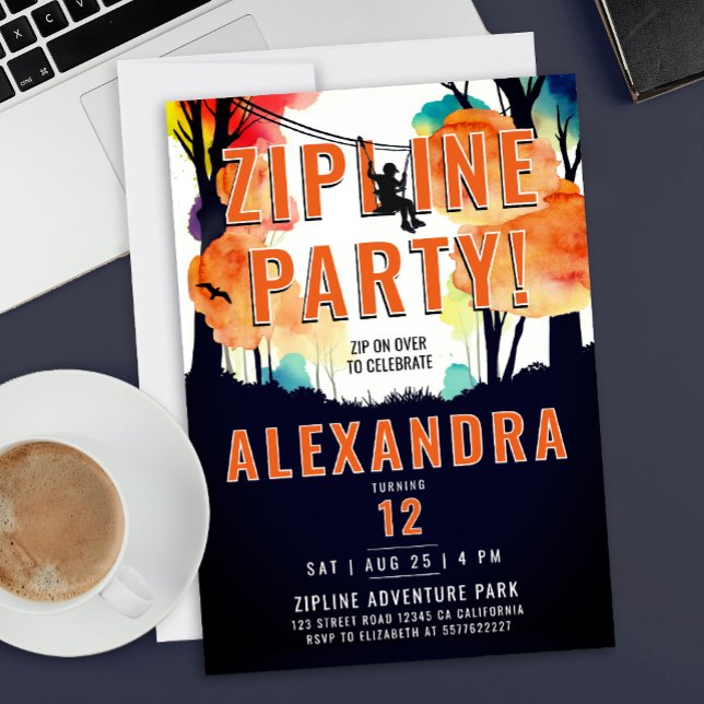 Convite Trilha Suspensa Moderna Floresta Laranja Camp Pine (Criador carregado)