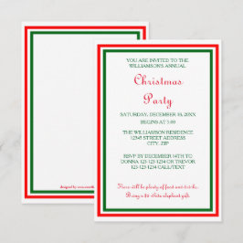 Convite Trim de Natal Duplo - 3x5 Festa de Natal Convidada