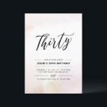 Convite Trinta | aniversário de 30 anos de mínimo aquarela<br><div class="desc">Celebre seu dia especial com este simples convite de festas mínimo de aniversário de 30 anos. Este design apresenta um script de na moda com letra "Trinta" com um fundo de textura de pincel de aquarela neutra e macia. Mais convites para aniversários adultos e material de festa estão disponíveis no...</div>
