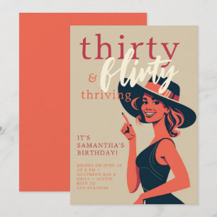Convite Trinta Atraente Próspero Anos 50 60 Retro 30º Aniv