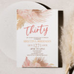 Convite Trinta Boho - Festa de Flor Floral Rosa aniversári<br><div class="desc">Este é um Convite de festas de aniversário de 30 anos de Flor Flor Rosa Trinta Boho!</div>