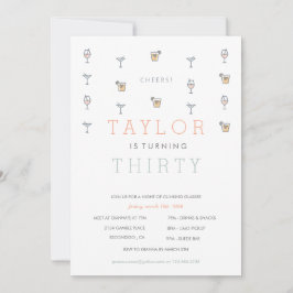 Convite Trinta Martini Milestone Aniversário