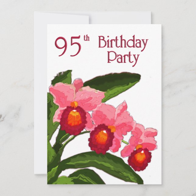 Convite Trio da festa de aniversário 95 de Cattleyas (Frente)