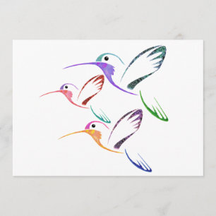 Convite Trio do colibri dos retalhos