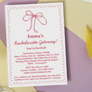 Convite Trip & Itinerário da Bachelorette de Fita Gelada