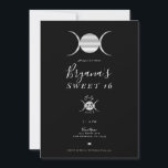 Convite Tripla Deusa Ciclo da Lua Prata e Sweet Negro 16<br><div class="desc">Personalizar para qualquer evento</div>