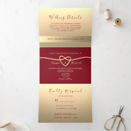 Convite Tripla Moderna Burgundy