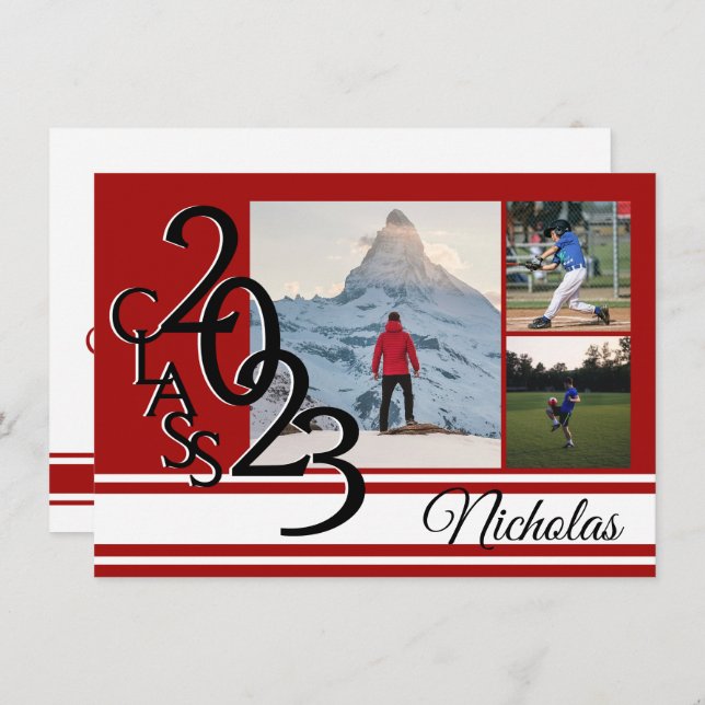 Convite Triplagem Tripla Vermelha Varsity 2023 (Frente/Verso)