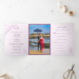 Convite Triplo De Casamento Da Flor Do eterno