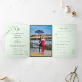 Convite Triplo De Casamento Da Flor Do eterno