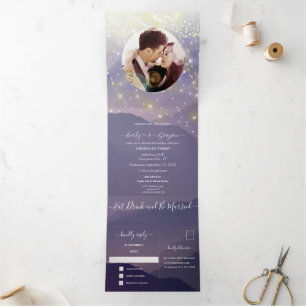 Convite Triplo De Casamento De Montanha Roxa