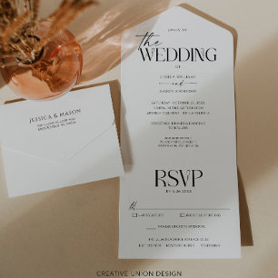 Convite Triplo De Casamento De Whimsy Moderno