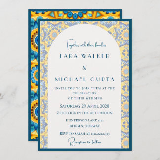 Convite Trippy Bright - Azulejo italiano + borda