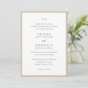 Convite Trisha Terthy Modern Weding Neutral