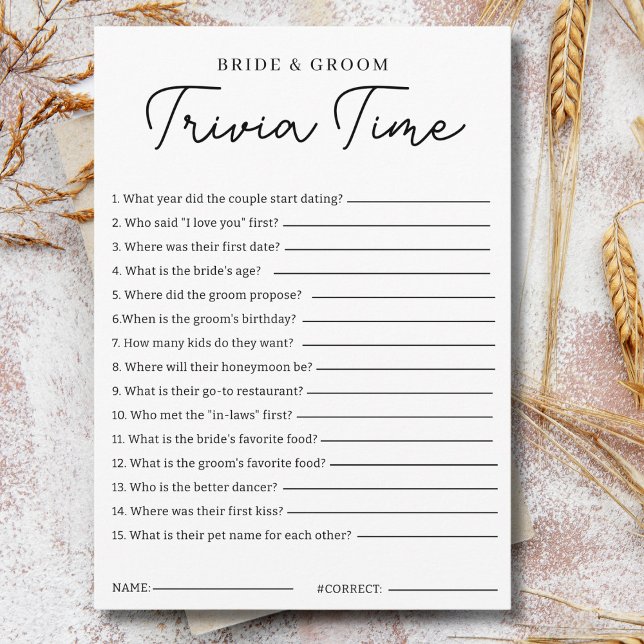 Convite Trivia Game For Bride And Groom Bridal Shower Game (Criador carregado)