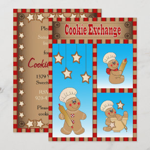 Convite Troca anual de cookies com nossos padeiros de pão-