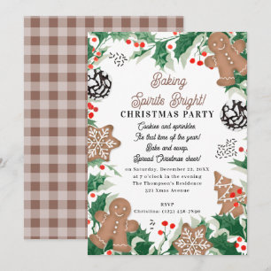 Convite Troca de Biscoitos de Natal Assando Espíritos Aleg