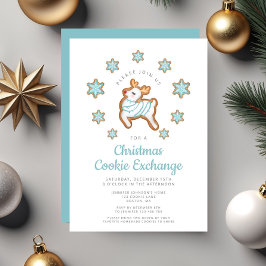 Convite Troca de Biscoitos de Natal com Rena Fofa