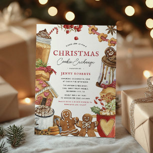 Convite Troca de Biscoitos de Natal Festivos
