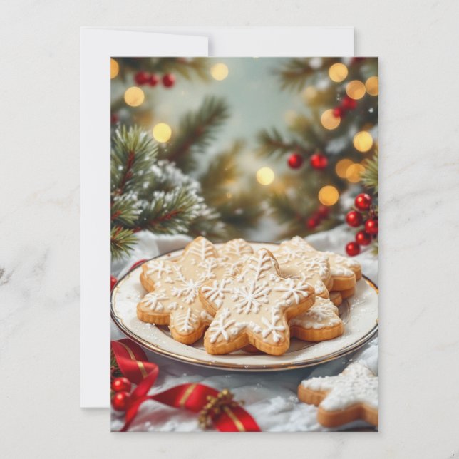 Convite Troca de Biscoitos de Natal Personalize (Frente)
