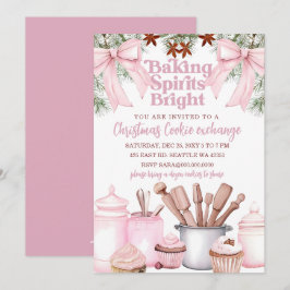 Convite Troca de Biscoitos Rosa Vibrante para Animar Espír