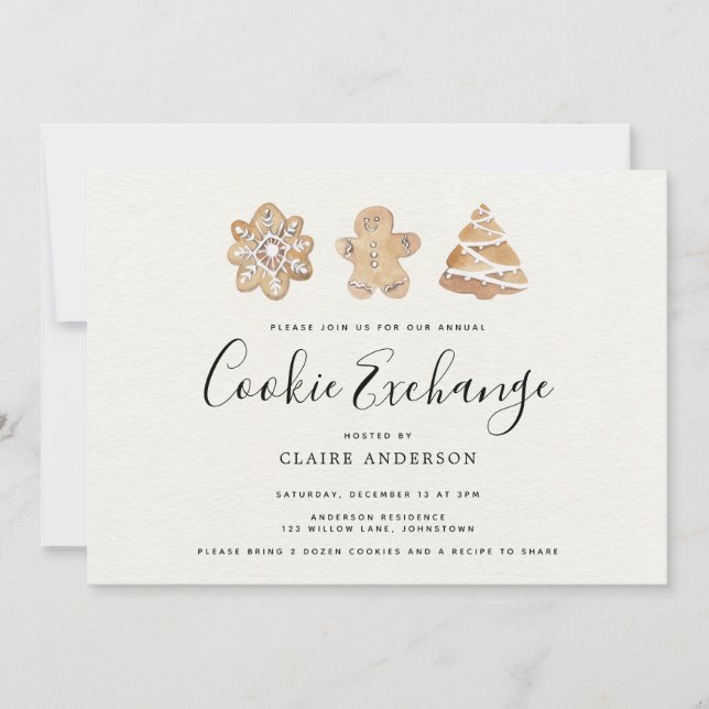 Convite Troca de cookies de férias (Frente)