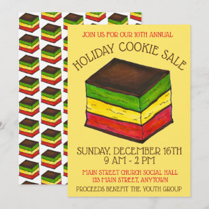 Convite Troca de cookies de férias de 7 camadas do arco-ír