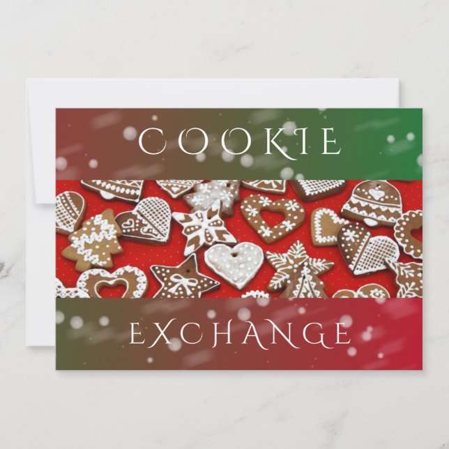 Convite Troca de cookies de férias | Festa de Natal (Frente)