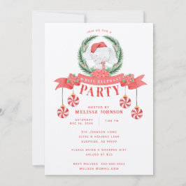 Convite Troca de presentes de Natal com Elefante Branco