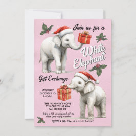 Convite Troca de presentes de Natal com Elefante Branco