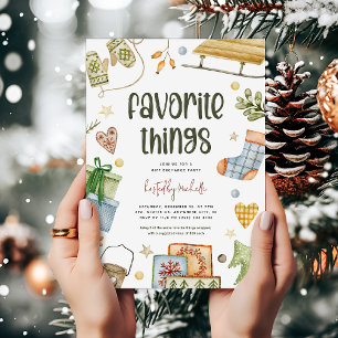 Convite Troca de presentes de Natal das 'coisas favoritas'