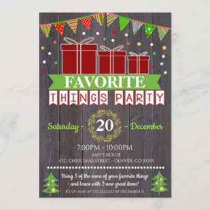 Convite Troca de presentes de Natal favoritos
