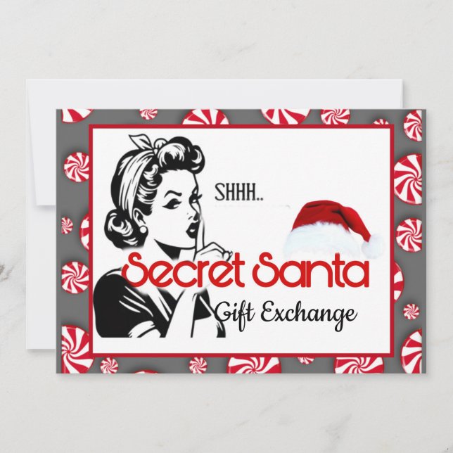 Convite Troca de Presentes do Papai Noel Secreto (Frente)