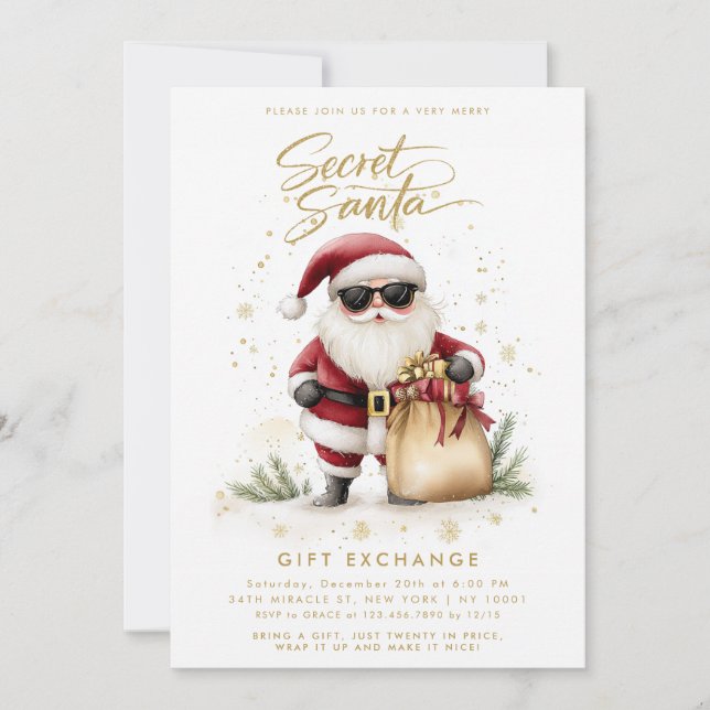 Convite Troca de Presentes Secreta de Natal (Frente)