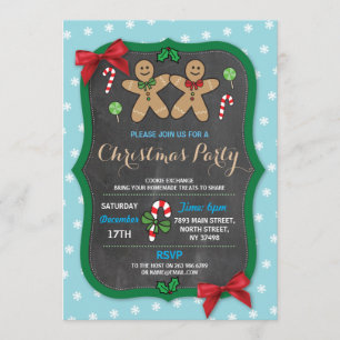 Convite Troca do biscoito da festa de Natal do