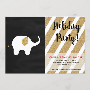 Convite Troca do Natal do feriado do elefante branco