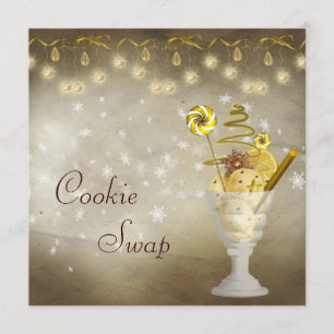 Convite Troca elegante do biscoito do Natal