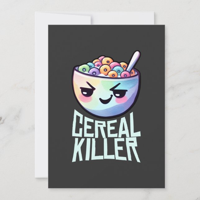 Convite Trocadilho de café da manhã da Killer Cereal (Frente)