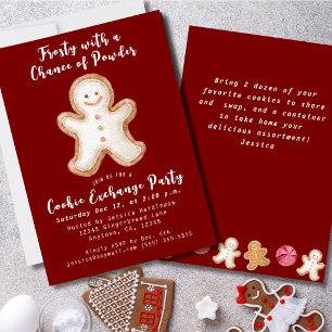 Convite Trocador de Biscoitos de Natal Gingerbread Man