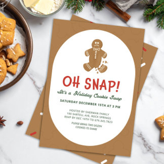 Convite Trocando biscoitos de gengibre "Oh Snap!" nas fest
