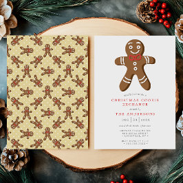 Convite Trocas de Biscoitos de Natal Homem de Gengibre Ama