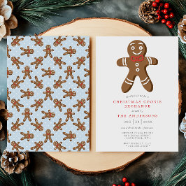 Convite Trocas de Biscoitos de Natal Homem de Pão de Gengi