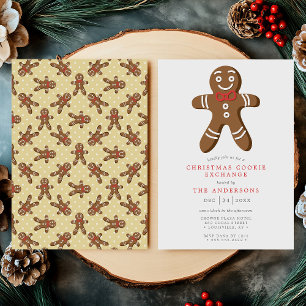 Convite Trocas de Biscoitos de Natal Homem de Pão de Mel A
