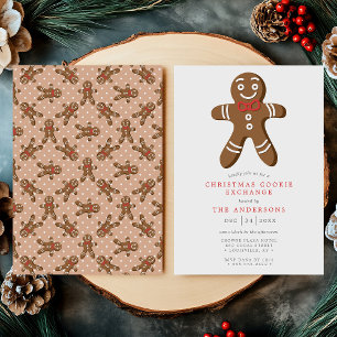 Convite Trocas de Natal de Biscoitos de Gengibre em Forma