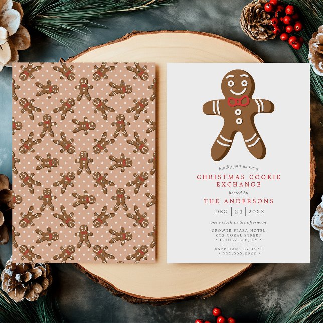 Convite Trocas de Natal de Biscoitos de Gengibre em Forma  (Criador carregado)