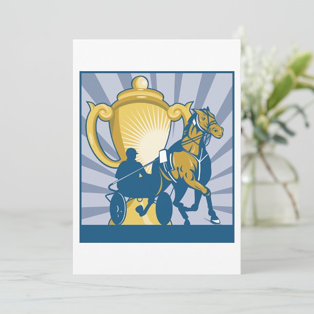Convite Troféu de Corrida de Arreios Sulky e Cavalo (Criador carregado)