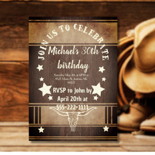 Convite Troféu de festa de aniversário Cowboy