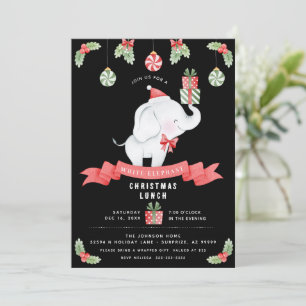 Convite Troféu de Natal Branco Troca de Presentes Almoço