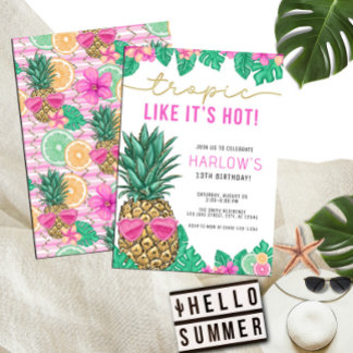 Convite Tropic Como se fosse um Aniversário Tropical de Ar